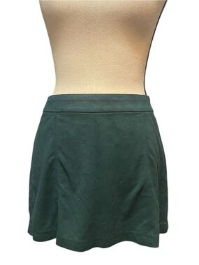 Zara Trafaluc Collection Dark Green Faux Suede Mini Skirt Chic Classy Women's L‎